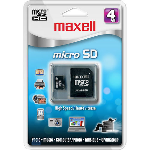 4GB microSD Class 4 Memory Card And Adapter