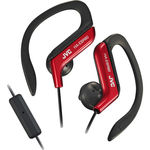 Sports Ear Clip Headphones With Mic And Remote-Red