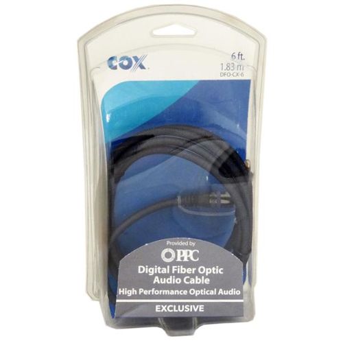 Cox 6 Foot Digital Fiber Optic Audio Cable Case Pack 12