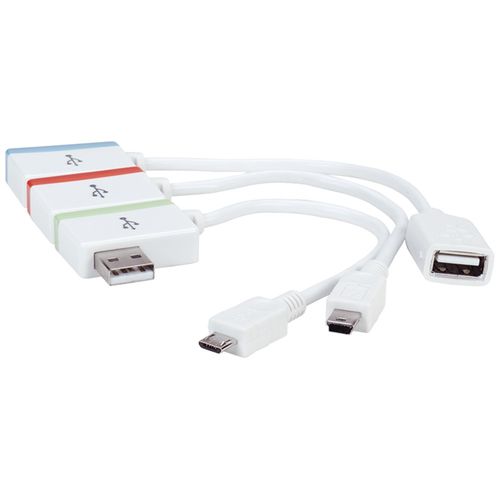 MANHATTAN 161657 iLynk Hub+ USB Hub, Micro & Mini USB Adapter