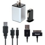ISOUND ISOUND-2149 iPad(R)/iPhone(R)/iPod(R) & USB Device 4-In-1 Combo Charger Pack