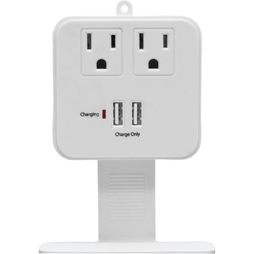 GE 14461 2-Outlet In-Wall Surge Protector with Shelf