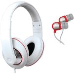ISOUND DGHP-4005 2-In-1 Sound Kit DJ-Style Headphones & Earbuds (White)