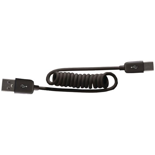 RCA AH732CBR A-Male to Micro B-Male Coiled USB Cable, 2ft