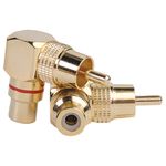 DB LINK LC102 Gold RCA Right-Angle Adapters, 2 pk