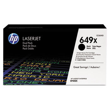 CE260XD High-Yield Toner, 17,000 Page-Yield, Black, 2/Box