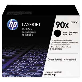 CE390XD High-Yield Toner, 24,000 Page-Yield, Black 2/Pk