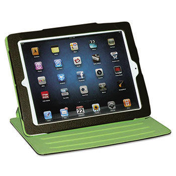 Faux Leather Swivel iPad2 Case, Brown, Green Felt Interior