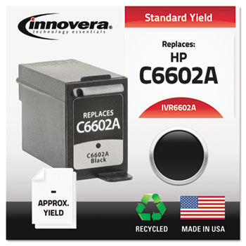 Remanufactured C6602A Ink, 500 Page-Yield, Black