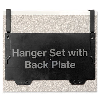 Hanger Set for Wall Filing System, 6 x 15 3/4 x 4, Plastic, Black