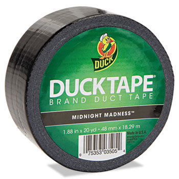 Colored Duct Tape, 1.88"" x 20yds, 3"" Core, Black