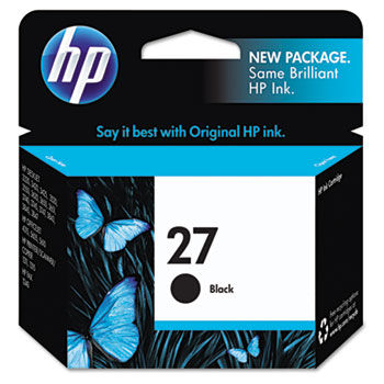 C8727AN (HP 27) Ink Cartridge, 280 Page-Yield, Black