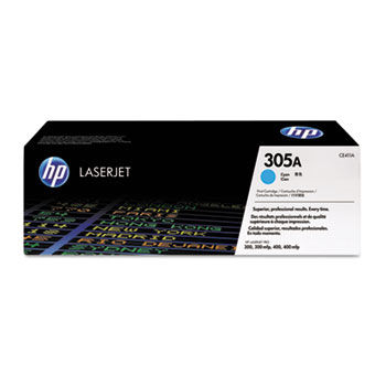 CE411A (HP 305A) Toner, 2,600 Page-Yield, Cyan