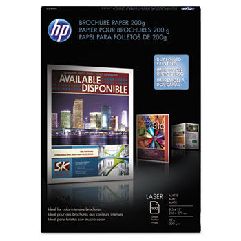 Laser Matte Brochure Paper, 52 lb., 8-1/2 x 11, White, 100 Sheets/Pack