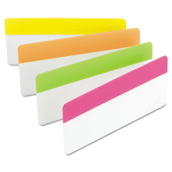 Durable File Tabs, 3 x 1 1/2, Bright Colors, 24/Pack