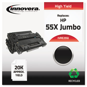 Remanufactured CE255X(J) (55J)  Toner, 18000 Yield, Black