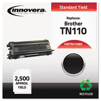 Remanufactured TN110BK Toner, 2500 Page-Yield, Black