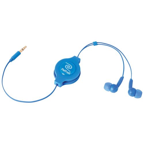RETRAK_EMERGE ETAUDIOBLU Retractable Stereo Earbuds (Blue)