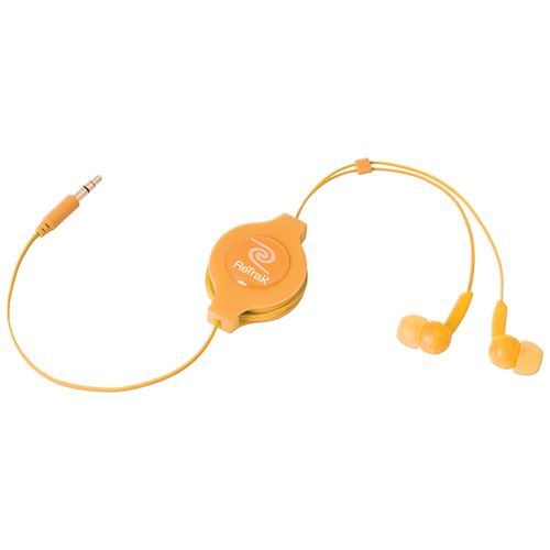 RETRAK_EMERGE ETAUDIOORNG Retractable Stereo Earbuds (Orange)