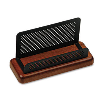 Distinctions Business Card Holder, Capacity 50 2 1/4 x 4 Cards, Cherry/Black