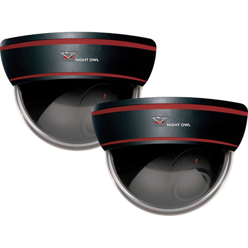 2-Pack Decoy Black Dome Camera with Flashing LED Light
