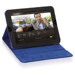 Tech Booklet for iPad All Generations, Blue Microsuede Lining, Snap Closure