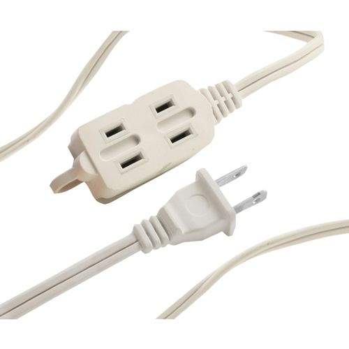 AXIS 45507 3-Outlet White Indoor Extension Cord, 12ft