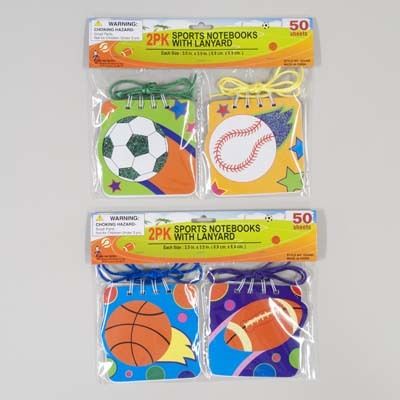 Sport Theme Notepads 2 Pack Case Pack 48