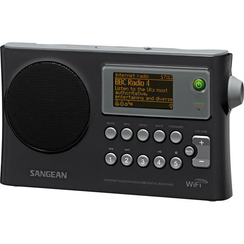 Rechargeable Portable WiFi Internet/FM-RBDS Digital Radio with USB Port