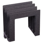 Vertical Slant Organizer, 4-Compartment, 9 1/2 x 4 x 9 1/4, Granite