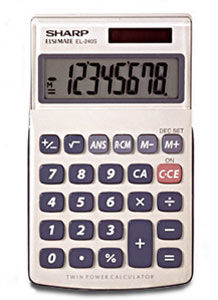 Calculator Hand Held 8- Digit Twin Power Slant Display