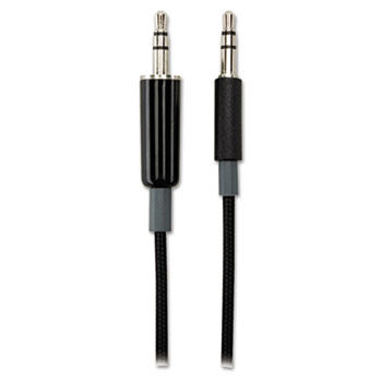 Auxiliary Audio Cable, 3.5mm, 4 ft., Black