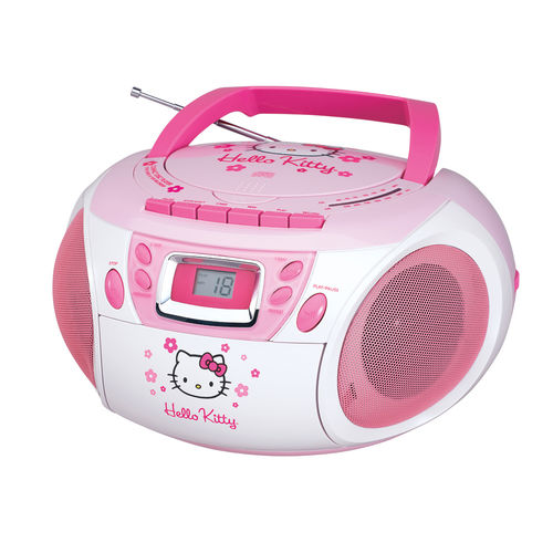 Hello Kitty KT2028A Stereo CD Boombox with Cassette Player/Recorder and AM/FM Radio