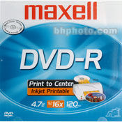 Disc DVD-R 4.7GB for General use White Matte print jewel 16X