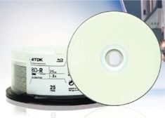 Disc Blu-ray Single Layer 25GB WHT IJ Pro Hub Printable 1-2x