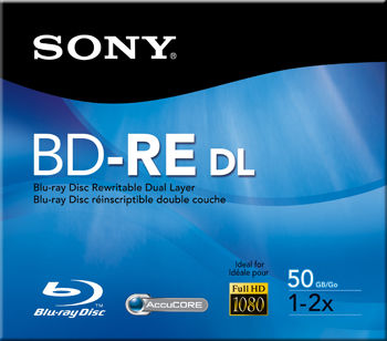 Disc Blu-ray Dual Layer 50GB Rewritable 2X Single Disc w/ Hang Tab