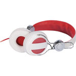 Ampz Full-Size Headphones-Red, White, Silver