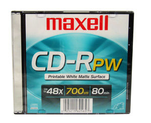 Disc CD-R 80 min WHT IJ printable Slim Jewel