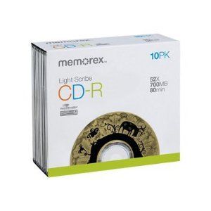 Disc CD-R 80 min 700MB LightScribe 52X 10/PK Slim Jewel