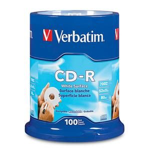 Disc CD-R 80 min White bulk 52X 700MB 100/spindle non-printable TAA