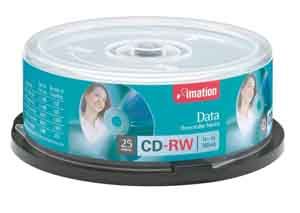 Disc CD-R/W 80 min branded 25/spindle  700MB 4X