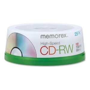 Disc CD-R/W 80 min branded 4X-12X High Speed 25/pk Spindle