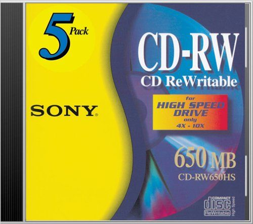 Disc CD-R/W 80 min High Speed  5/pk Jewel Case w/ hang tab 4X-10X