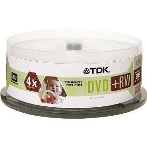 Disc DVD+RW 4.7GB 4X Branded 25 Pk Spindle