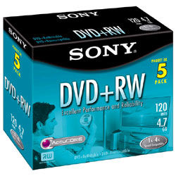 Disc DVD+RW 4.7GB 4X 5pk