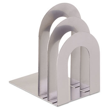 Soho Bookend with Curved Corners, 5w x 7d x 8h, Silver