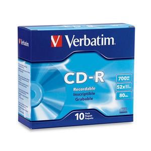 Disc CD-R 80 min Branded 700MB 52X 10/Pk Slim Jewel