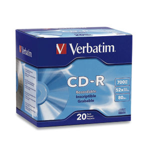 Disc CD-R 80 min Branded 700MB 52X 20/PK Slim Jewel