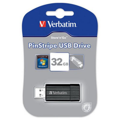 Flash Drive USB 2.0 32GB Pinstripe Black