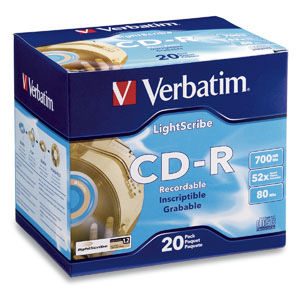 Disc CD-R 80 min 700MB LightScribe 20/PK Slim Jewel TAA